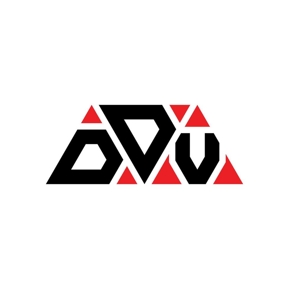 diseño de logotipo de letra de triángulo ddv con forma de triángulo. monograma de diseño de logotipo de triángulo ddv. plantilla de logotipo de vector de triángulo ddv con color rojo. logo triangular ddv logo simple, elegante y lujoso. ddv