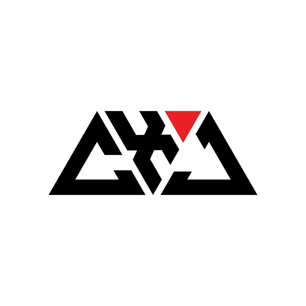 cxj diseño de logotipo de letra triangular con forma de triángulo. monograma de diseño del logotipo del triángulo cxj. plantilla de logotipo de vector de triángulo cxj con color rojo. logotipo triangular cxj logotipo simple, elegante y lujoso. cxj