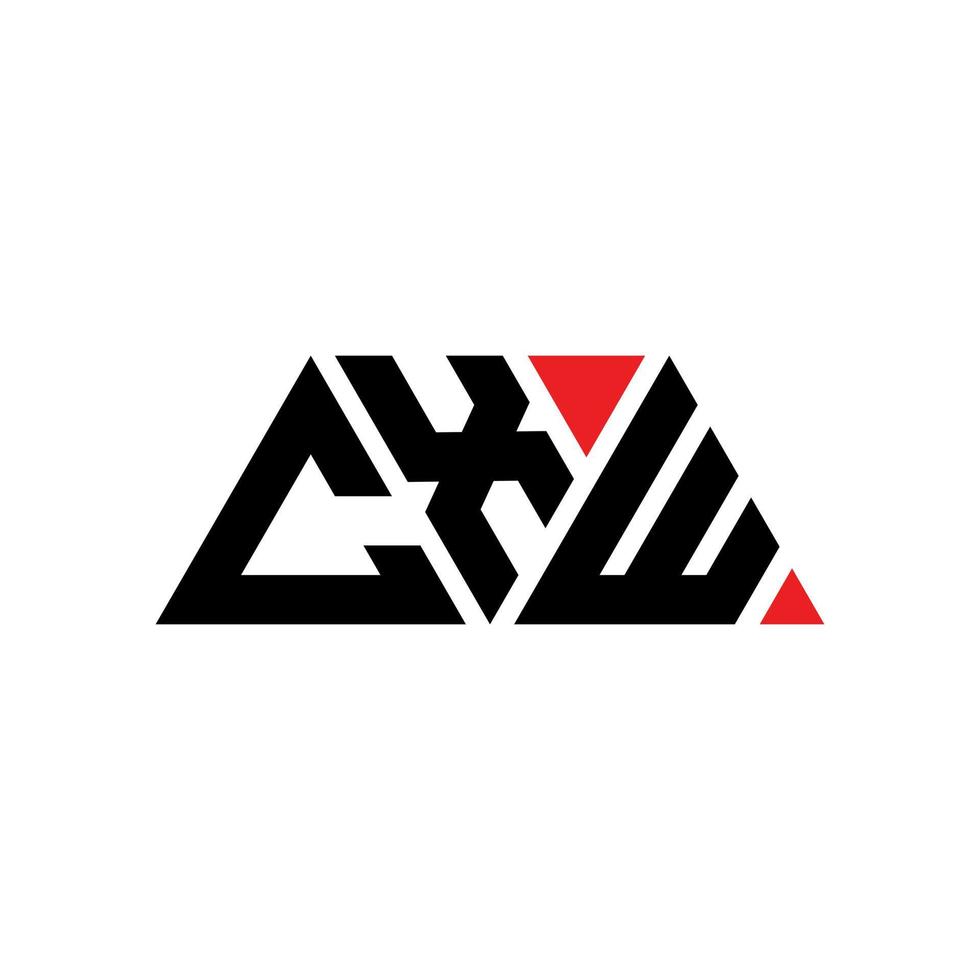 diseño de logotipo de letra triangular cxw con forma de triángulo. monograma de diseño de logotipo de triángulo cxw. plantilla de logotipo de vector de triángulo cxw con color rojo. logotipo triangular cxw logotipo simple, elegante y lujoso. cxw