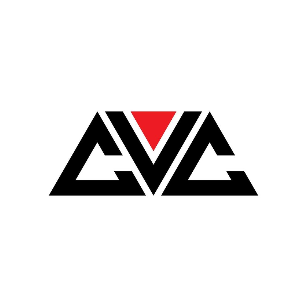 diseño de logotipo de letra triangular cvc con forma de triángulo. monograma de diseño de logotipo de triángulo cvc. plantilla de logotipo de vector de triángulo cvc con color rojo. logotipo triangular cvc logotipo simple, elegante y lujoso. CVC