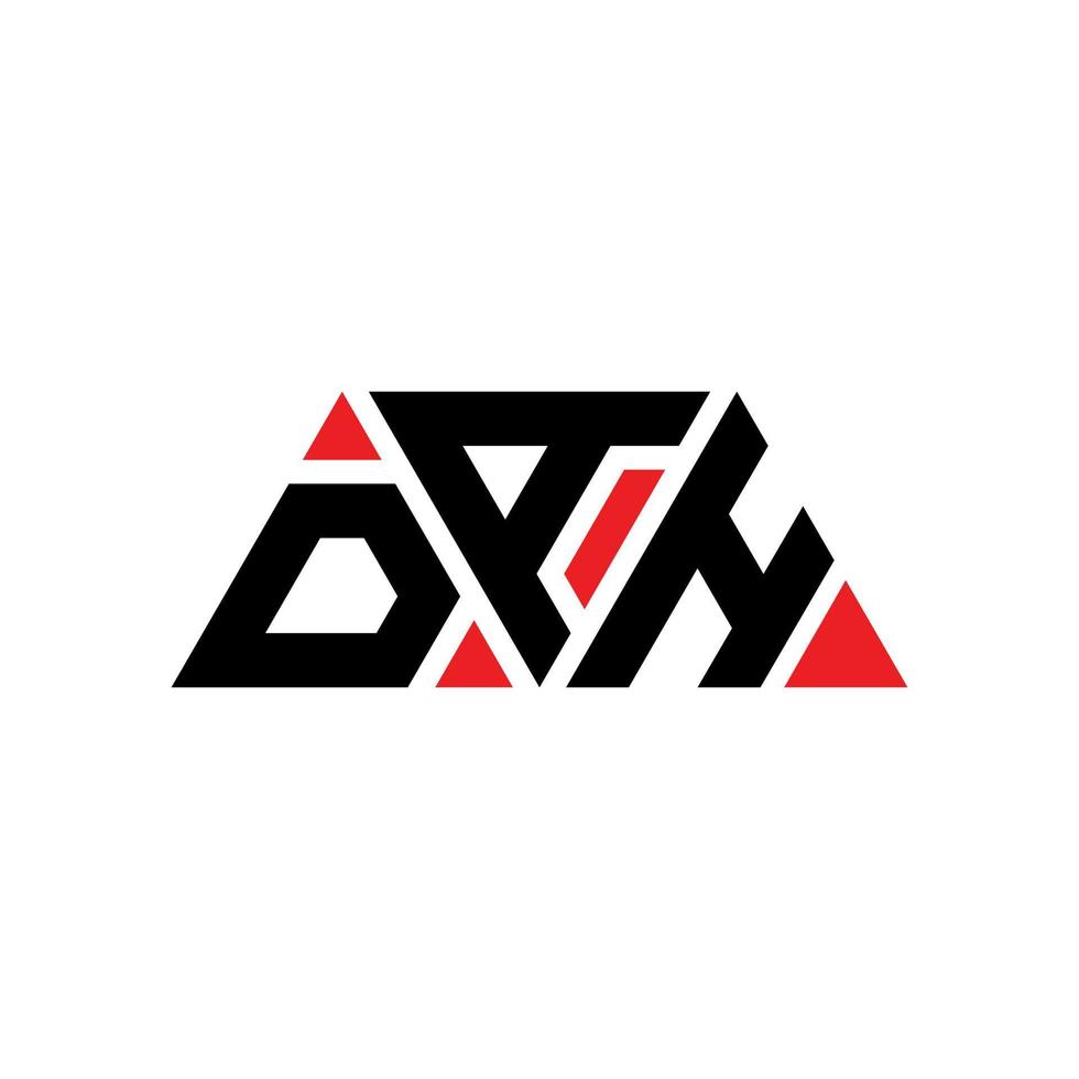 DAH triangle letter logo design with triangle shape. DAH triangle logo design monogram. DAH triangle vector logo template with red color. DAH triangular logo Simple, Elegant, and Luxurious Logo. DAH