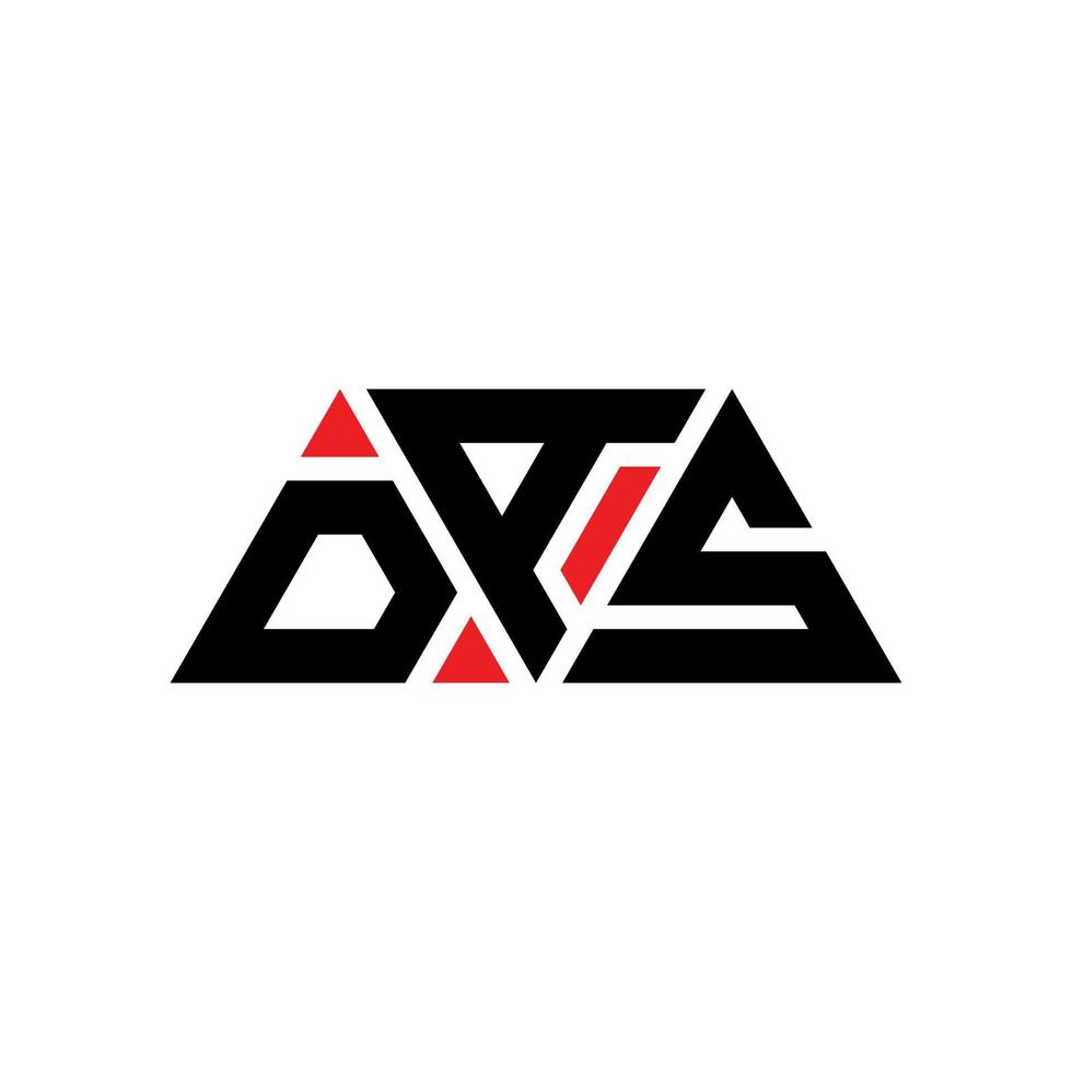 diseño de logotipo de letra triangular das con forma de triángulo. monograma de diseño del logotipo del triángulo das. plantilla de logotipo de vector de triángulo das con color rojo. logo triangular das logo simple, elegante y lujoso. da