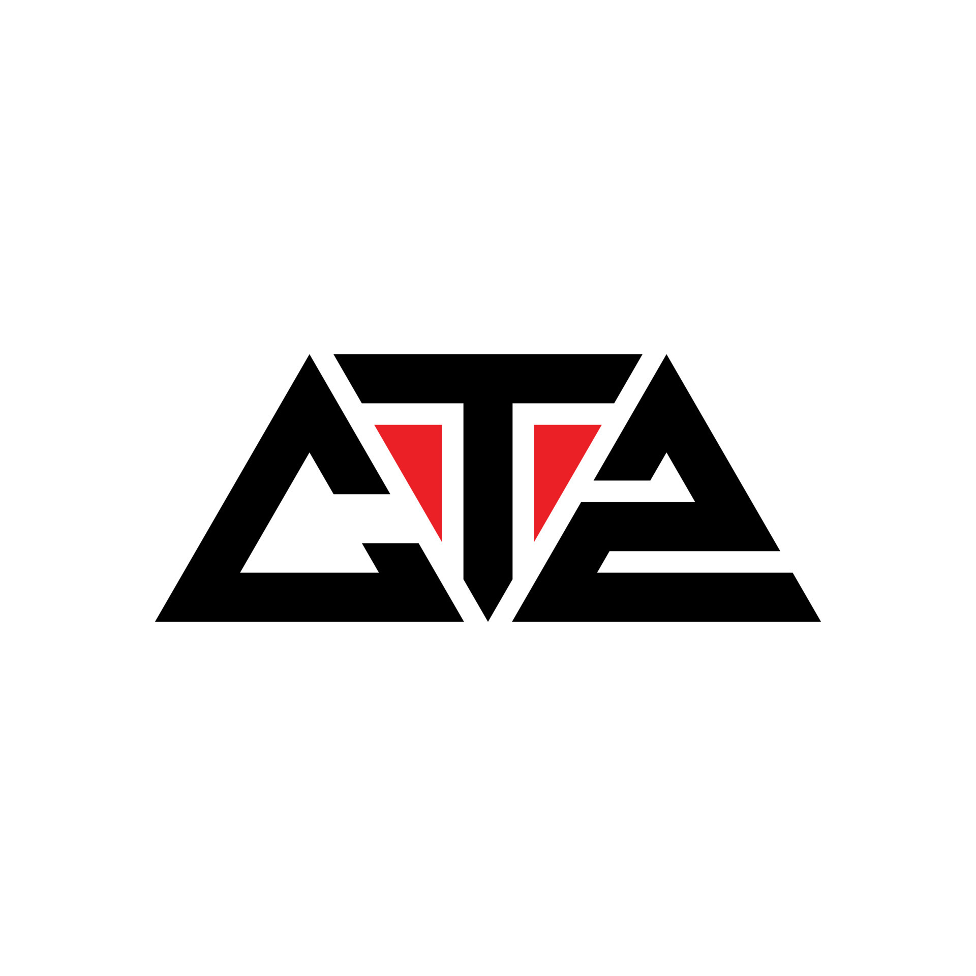 CTZ triangle letter logo design with triangle shape. CTZ triangle logo