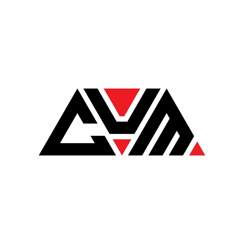 CUM triangle letter logo design with triangle shape. CUM triangle logo design monogram. CUM triangle vector logo template with red color. CUM triangular logo Simple, Elegant, and Luxurious Logo. CUM