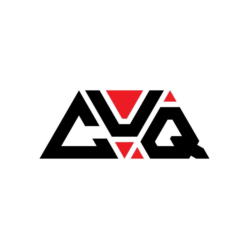 diseño de logotipo de letra de triángulo cuq con forma de triángulo. monograma de diseño del logotipo del triángulo cuq. plantilla de logotipo de vector de triángulo cuq con color rojo. logo triangular cuq logo simple, elegante y lujoso. cuq