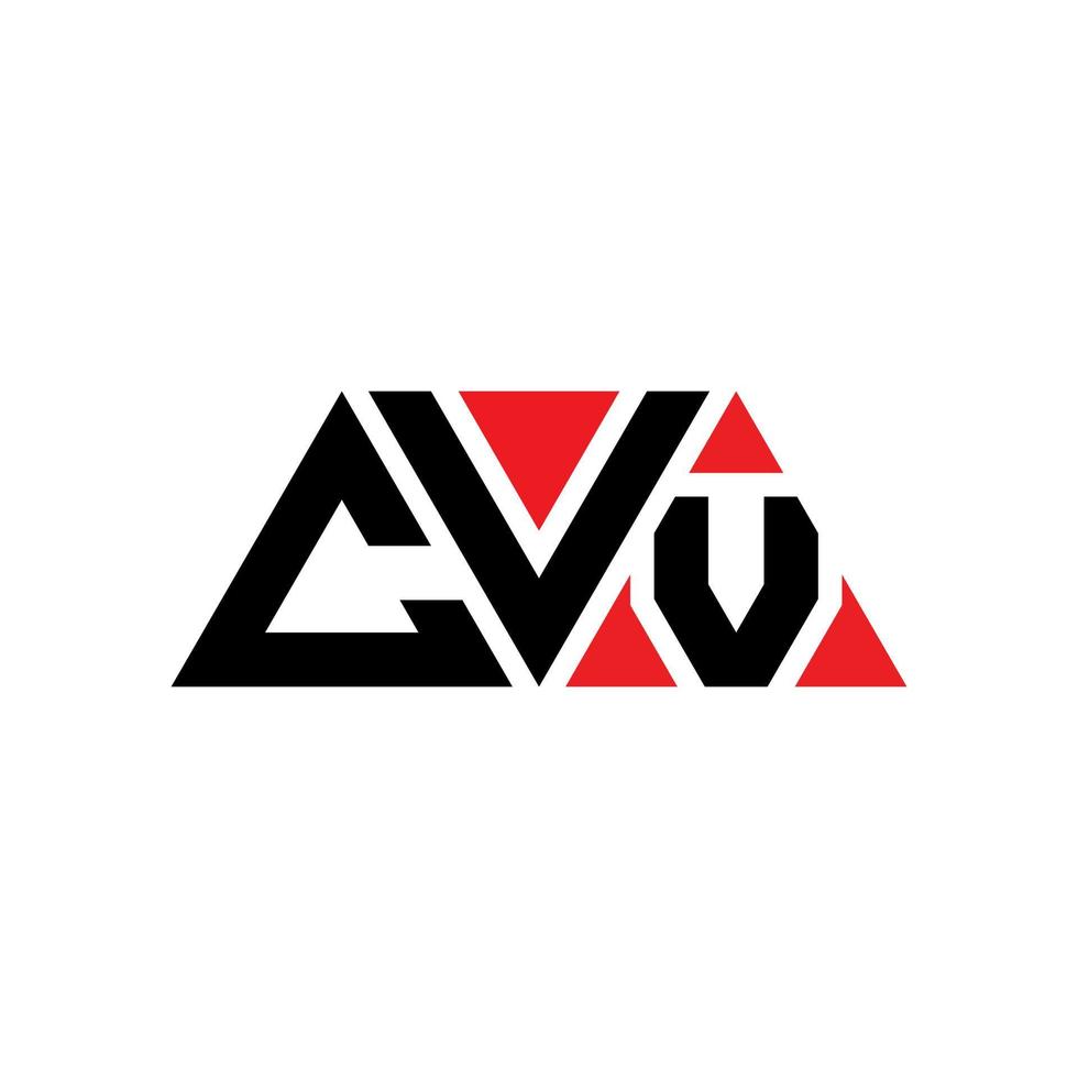 CVV triangle letter logo design with triangle shape. CVV triangle logo design monogram. CVV triangle vector logo template with red color. CVV triangular logo Simple, Elegant, and Luxurious Logo. CVV