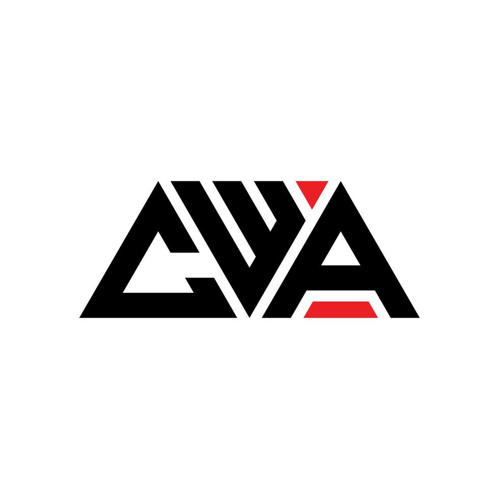 diseño de logotipo de letra triangular cwa con forma de triángulo. monograma de diseño del logotipo del triángulo cwa. plantilla de logotipo de vector de triángulo cwa con color rojo. logotipo triangular cwa logotipo simple, elegante y lujoso. cwa