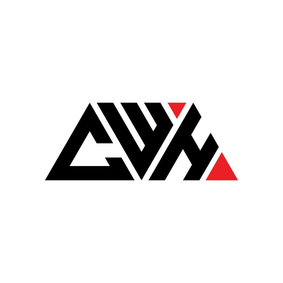 diseño de logotipo de letra triangular cwh con forma de triángulo. monograma de diseño de logotipo de triángulo cwh. plantilla de logotipo de vector de triángulo cwh con color rojo. logotipo triangular cwh logotipo simple, elegante y lujoso. cwh