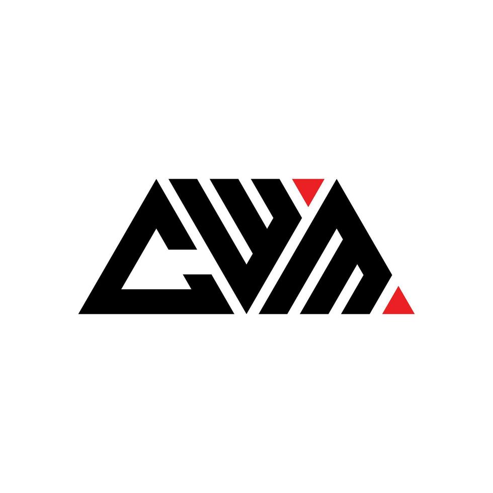 diseño de logotipo de letra triangular cwm con forma de triángulo. monograma de diseño de logotipo de triángulo cwm. plantilla de logotipo de vector de triángulo cwm con color rojo. logotipo triangular cwm logotipo simple, elegante y lujoso. cwm