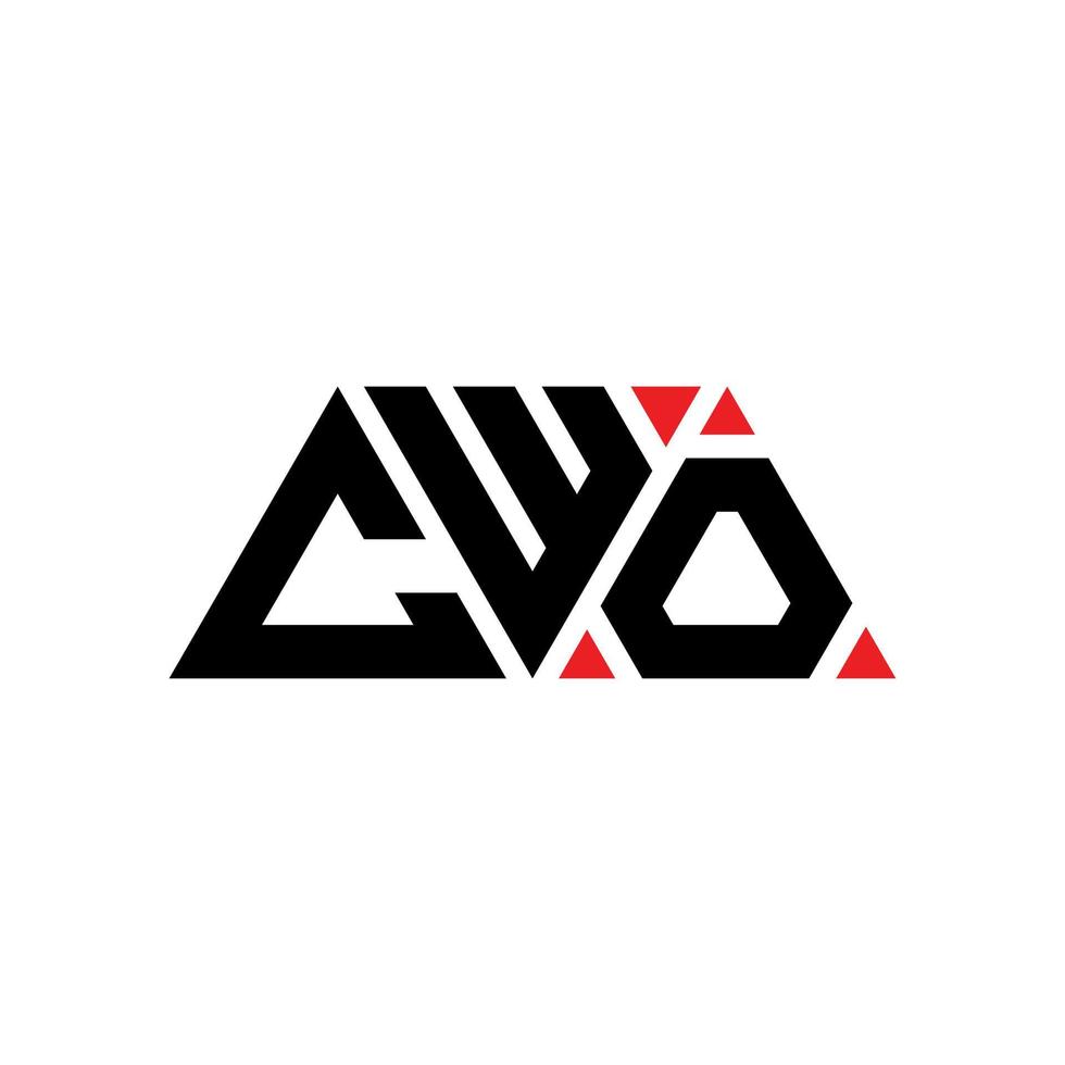 cwo diseño de logotipo de letra triangular con forma de triángulo. monograma de diseño de logotipo de triángulo cwo. plantilla de logotipo de vector de triángulo cwo con color rojo. logotipo triangular cwo logotipo simple, elegante y lujoso. cwo