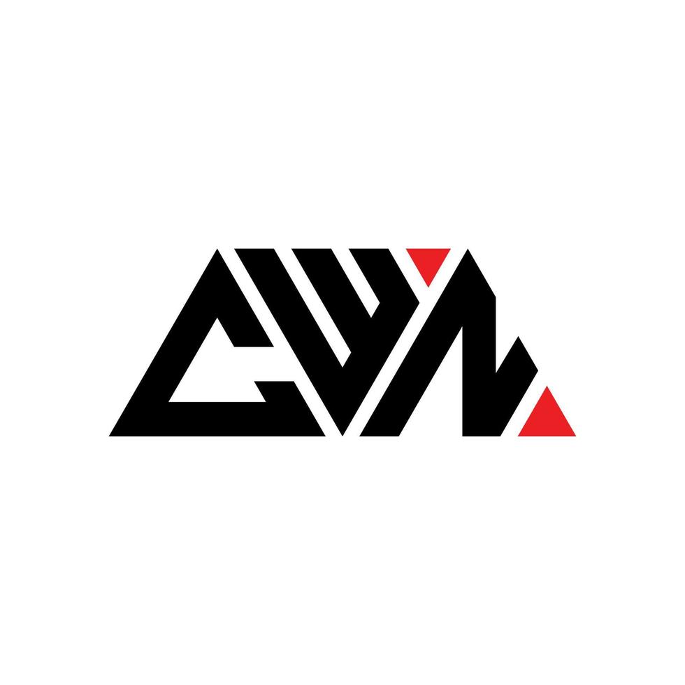 CWN triangle letter logo design with triangle shape. CWN triangle logo design monogram. CWN triangle vector logo template with red color. CWN triangular logo Simple, Elegant, and Luxurious Logo. CWN