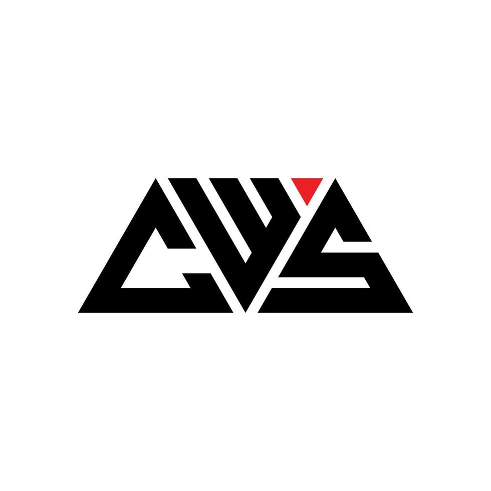 CWS triangle letter logo design with triangle shape. CWS triangle logo design monogram. CWS triangle vector logo template with red color. CWS triangular logo Simple, Elegant, and Luxurious Logo. CWS