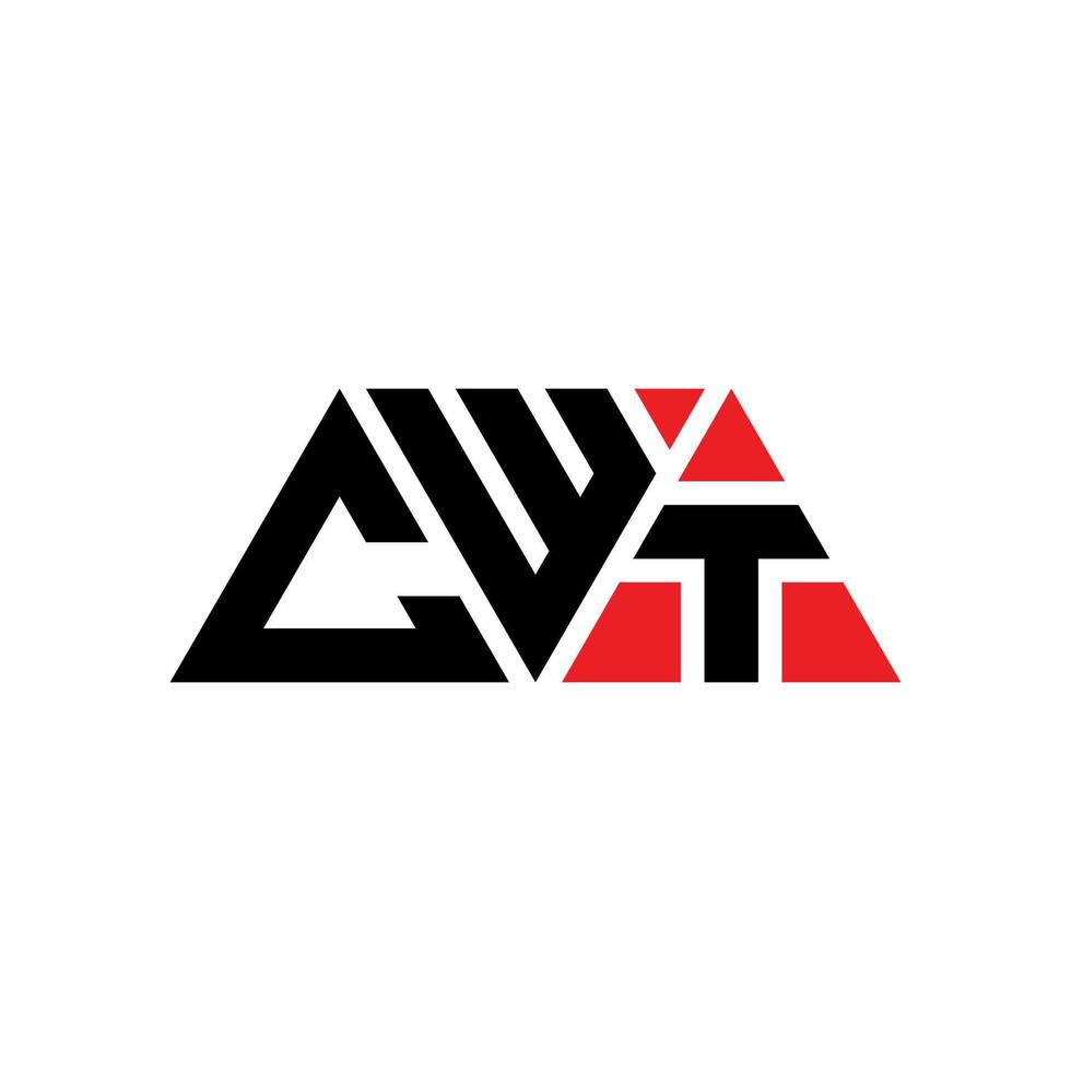 diseño de logotipo de letra de triángulo cwt con forma de triángulo. monograma de diseño de logotipo de triángulo cwt. plantilla de logotipo de vector de triángulo cwt con color rojo. logotipo triangular cwt logotipo simple, elegante y lujoso. cwt