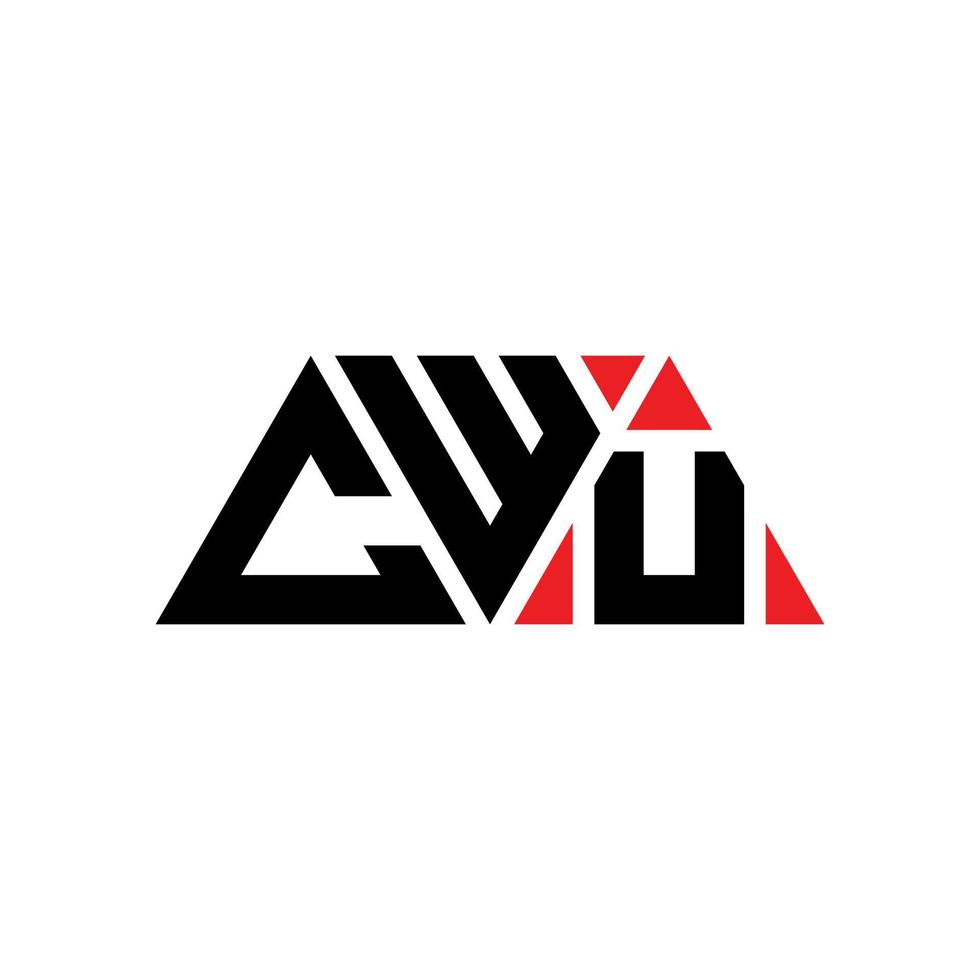 diseño de logotipo de letra triangular cwu con forma de triángulo. monograma de diseño del logotipo del triángulo cwu. plantilla de logotipo de vector de triángulo cwu con color rojo. logotipo triangular cwu logotipo simple, elegante y lujoso. cwu