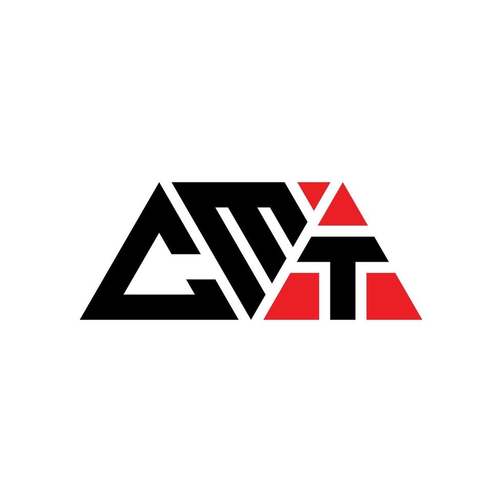 diseño de logotipo de letra triangular cmt con forma de triángulo. monograma de diseño de logotipo de triángulo cmt. plantilla de logotipo de vector de triángulo cmt con color rojo. logotipo triangular cmt logotipo simple, elegante y lujoso. cmt