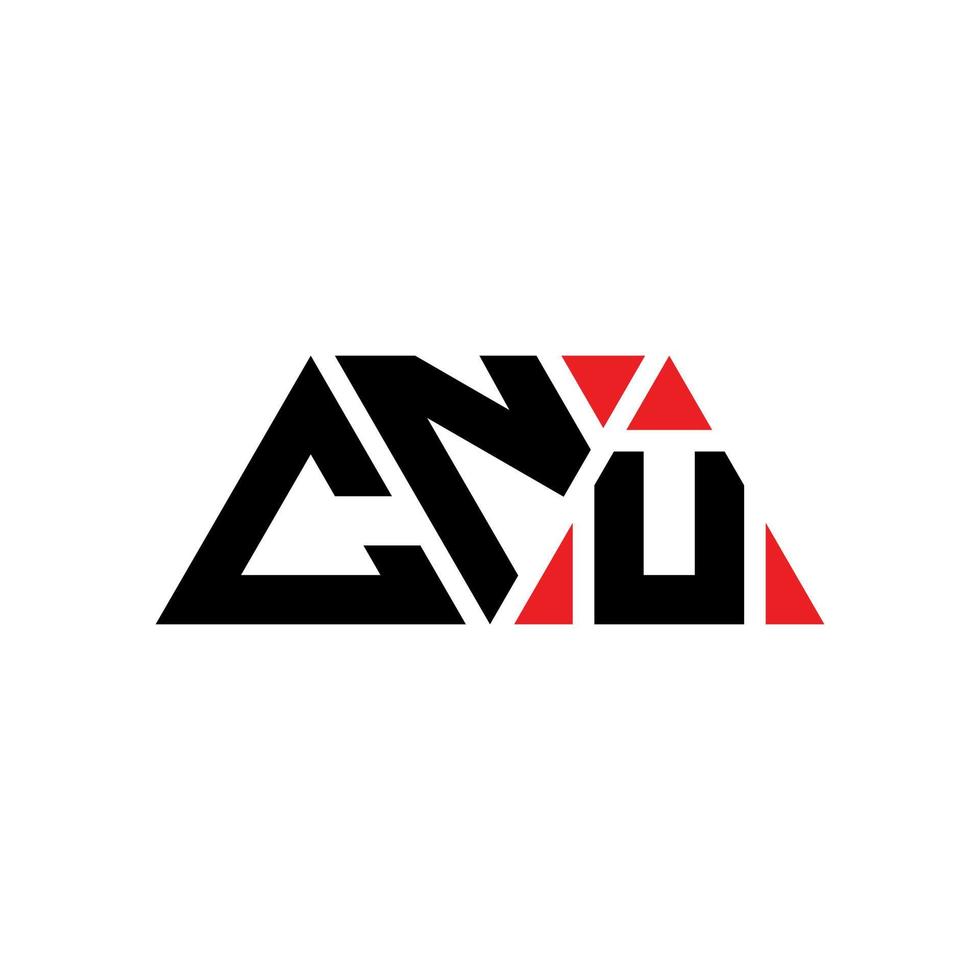 CNU triangle letter logo design with triangle shape. CNU triangle logo design monogram. CNU triangle vector logo template with red color. CNU triangular logo Simple, Elegant, and Luxurious Logo. CNU