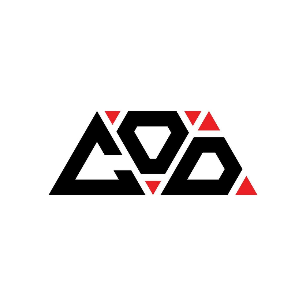 COD triangle letter logo design with triangle shape. COD triangle logo design monogram. COD triangle vector logo template with red color. COD triangular logo Simple, Elegant, and Luxurious Logo. COD