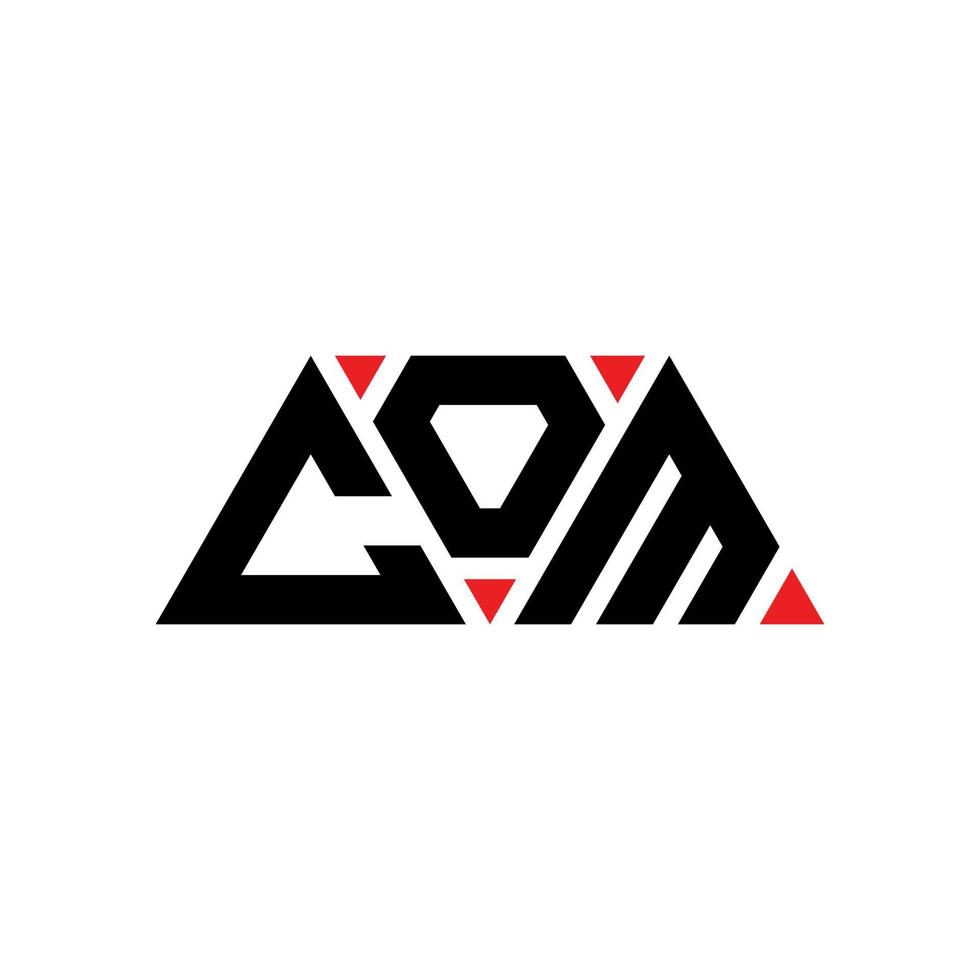COM triangle letter logo design with triangle shape. COM triangle logo design monogram. COM triangle vector logo template with red color. COM triangular logo Simple, Elegant, and Luxurious Logo. COM
