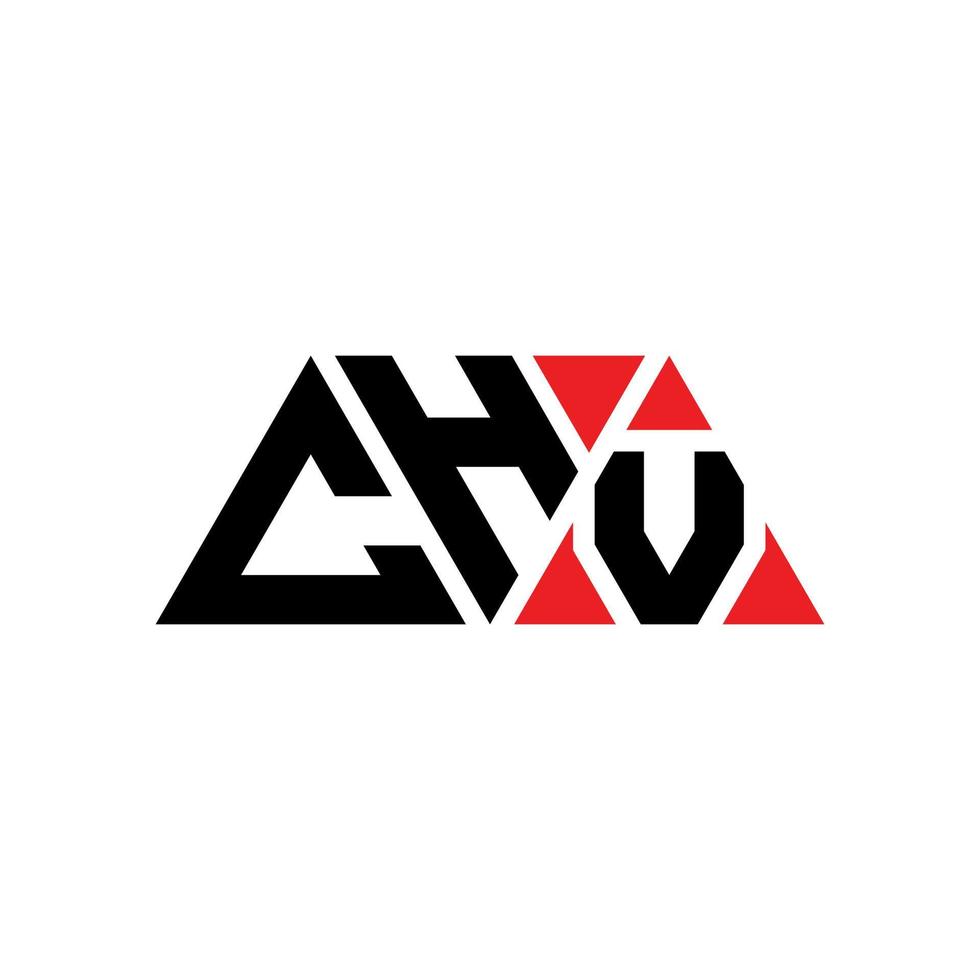 CHV triangle letter logo design with triangle shape. CHV triangle logo design monogram. CHV triangle vector logo template with red color. CHV triangular logo Simple, Elegant, and Luxurious Logo. CHV