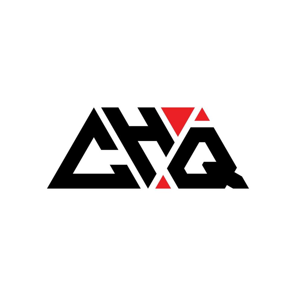 diseño de logotipo de letra de triángulo chq con forma de triángulo. monograma de diseño de logotipo de triángulo chq. plantilla de logotipo de vector de triángulo chq con color rojo. logotipo triangular chq logotipo simple, elegante y lujoso. chq