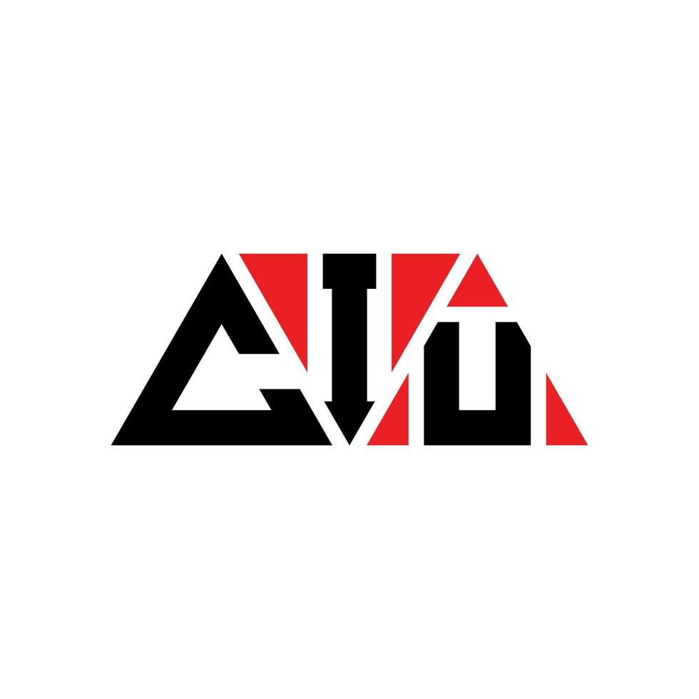 CIU triangle letter logo design with triangle shape. CIU triangle logo design monogram. CIU triangle vector logo template with red color. CIU triangular logo Simple, Elegant, and Luxurious Logo. CIU