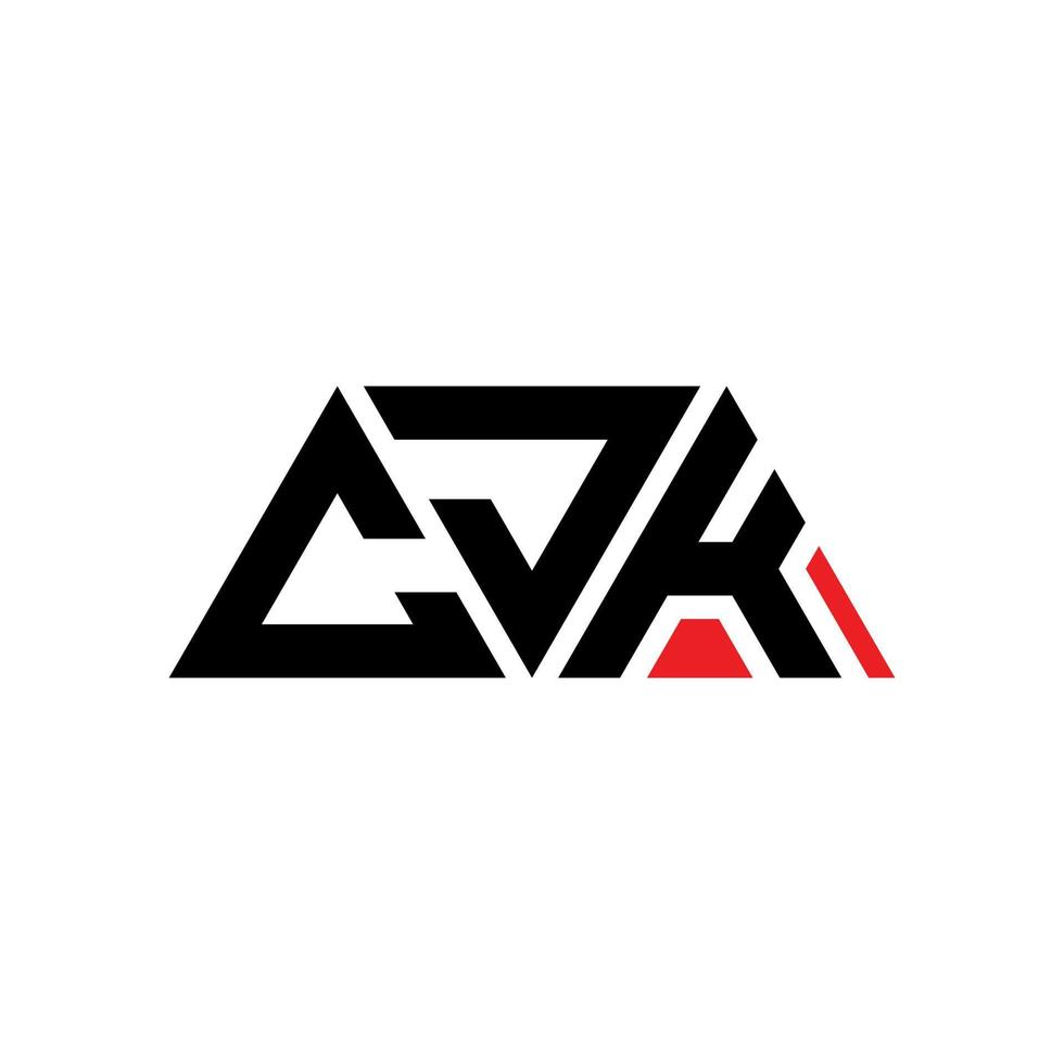 CJK triangle letter logo design with triangle shape. CJK triangle logo design monogram. CJK triangle vector logo template with red color. CJK triangular logo Simple, Elegant, and Luxurious Logo. CJK
