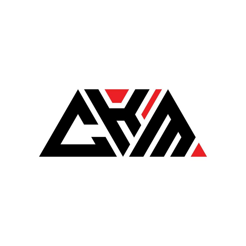 CKM triangle letter logo design with triangle shape. CKM triangle logo design monogram. CKM triangle vector logo template with red color. CKM triangular logo Simple, Elegant, and Luxurious Logo. CKM