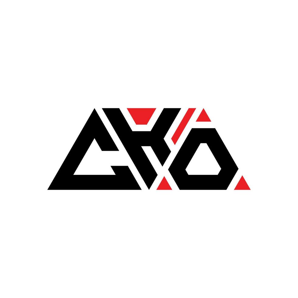 diseño de logotipo de letra de triángulo cko con forma de triángulo. monograma de diseño del logotipo del triángulo cko. plantilla de logotipo de vector de triángulo cko con color rojo. logotipo triangular cko logotipo simple, elegante y lujoso. cko