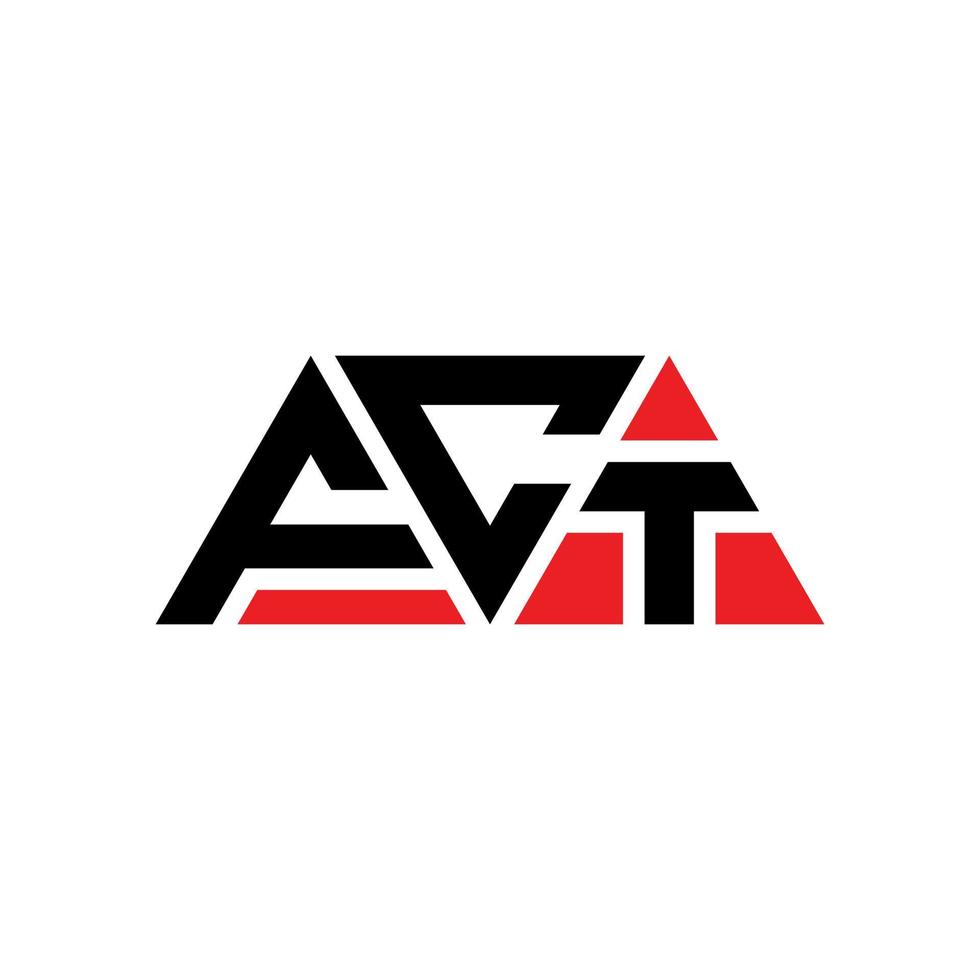 FCT triangle letter logo design with triangle shape. FCT triangle logo design monogram. FCT triangle vector logo template with red color. FCT triangular logo Simple, Elegant, and Luxurious Logo. FCT