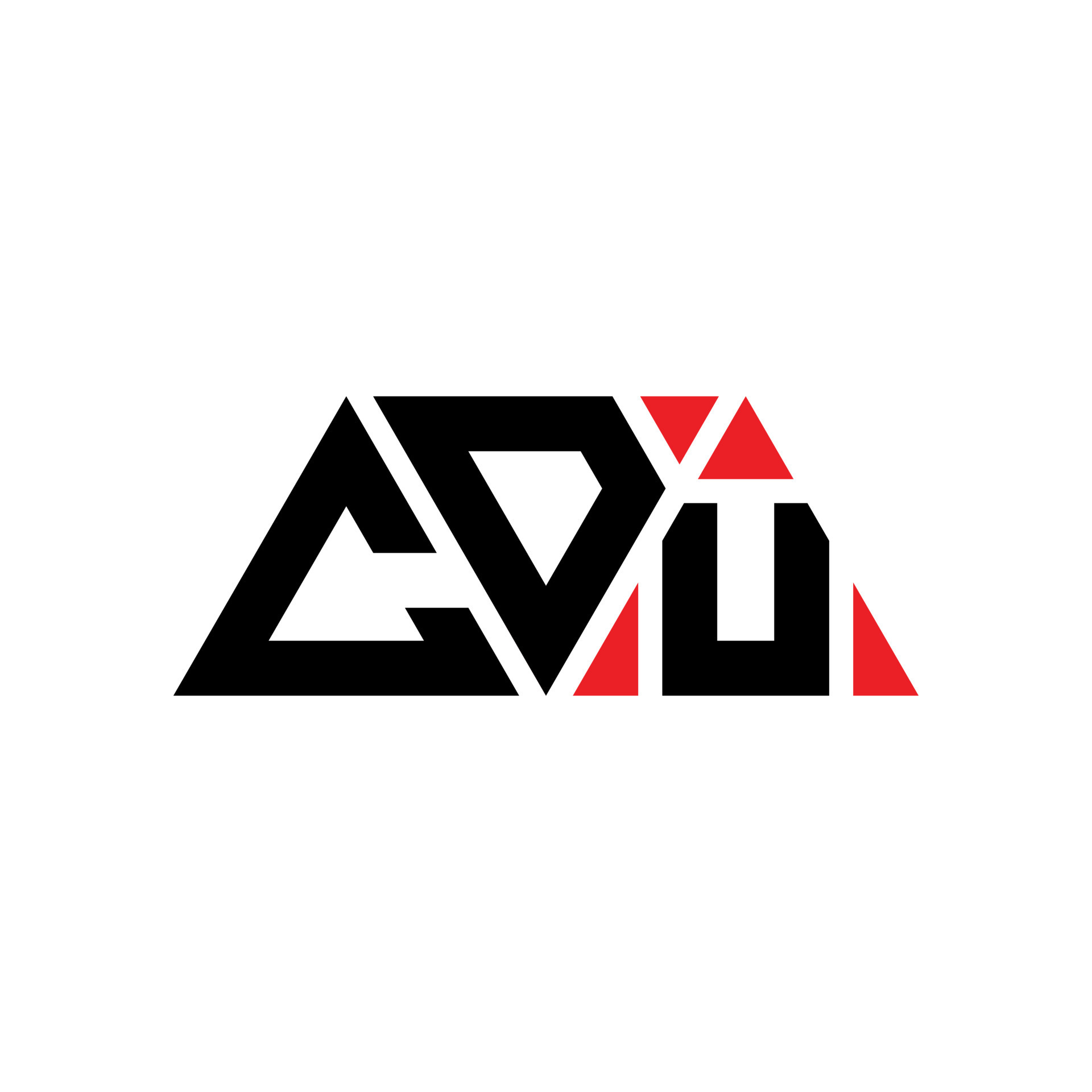 CDU triangle letter logo design with triangle shape. CDU triangle logo