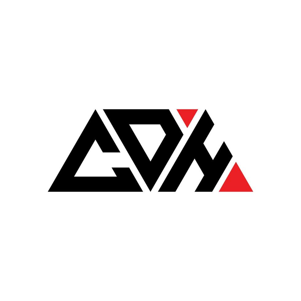 CDH triangle letter logo design with triangle shape. CDH triangle logo design monogram. CDH triangle vector logo template with red color. CDH triangular logo Simple, Elegant, and Luxurious Logo. CDH