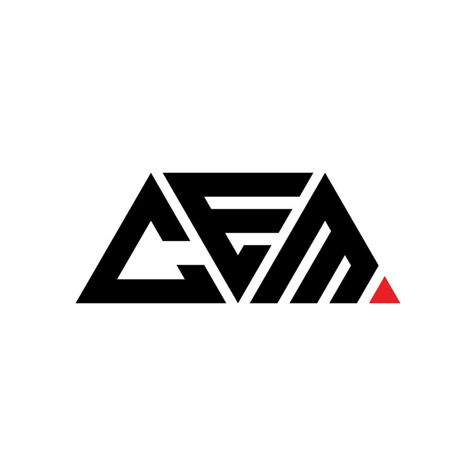 CEM triangle letter logo design with triangle shape. CEM triangle logo design monogram. CEM triangle vector logo template with red color. CEM triangular logo Simple, Elegant, and Luxurious Logo. CEM