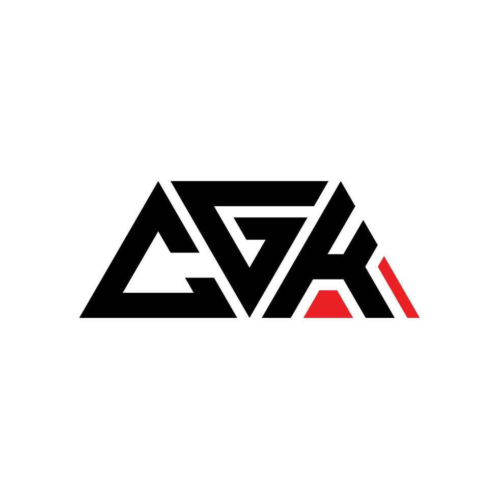 Diseño de logotipo de letra triangular cgk con forma de triángulo. monograma de diseño de logotipo de triángulo cgk. plantilla de logotipo de vector de triángulo cgk con color rojo. logotipo triangular cgk logotipo simple, elegante y lujoso. cgk