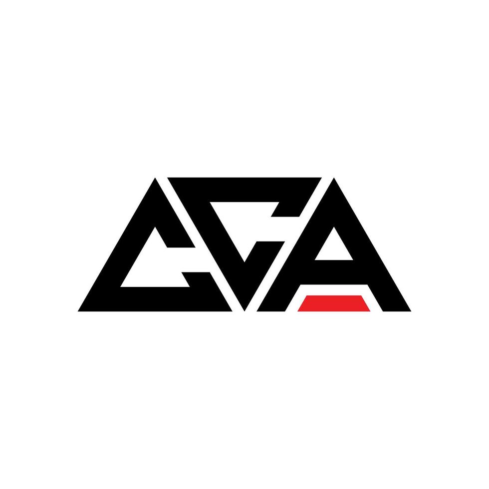 CCA triangle letter logo design with triangle shape. CCA triangle logo design monogram. CCA triangle vector logo template with red color. CCA triangular logo Simple, Elegant, and Luxurious Logo. CCA