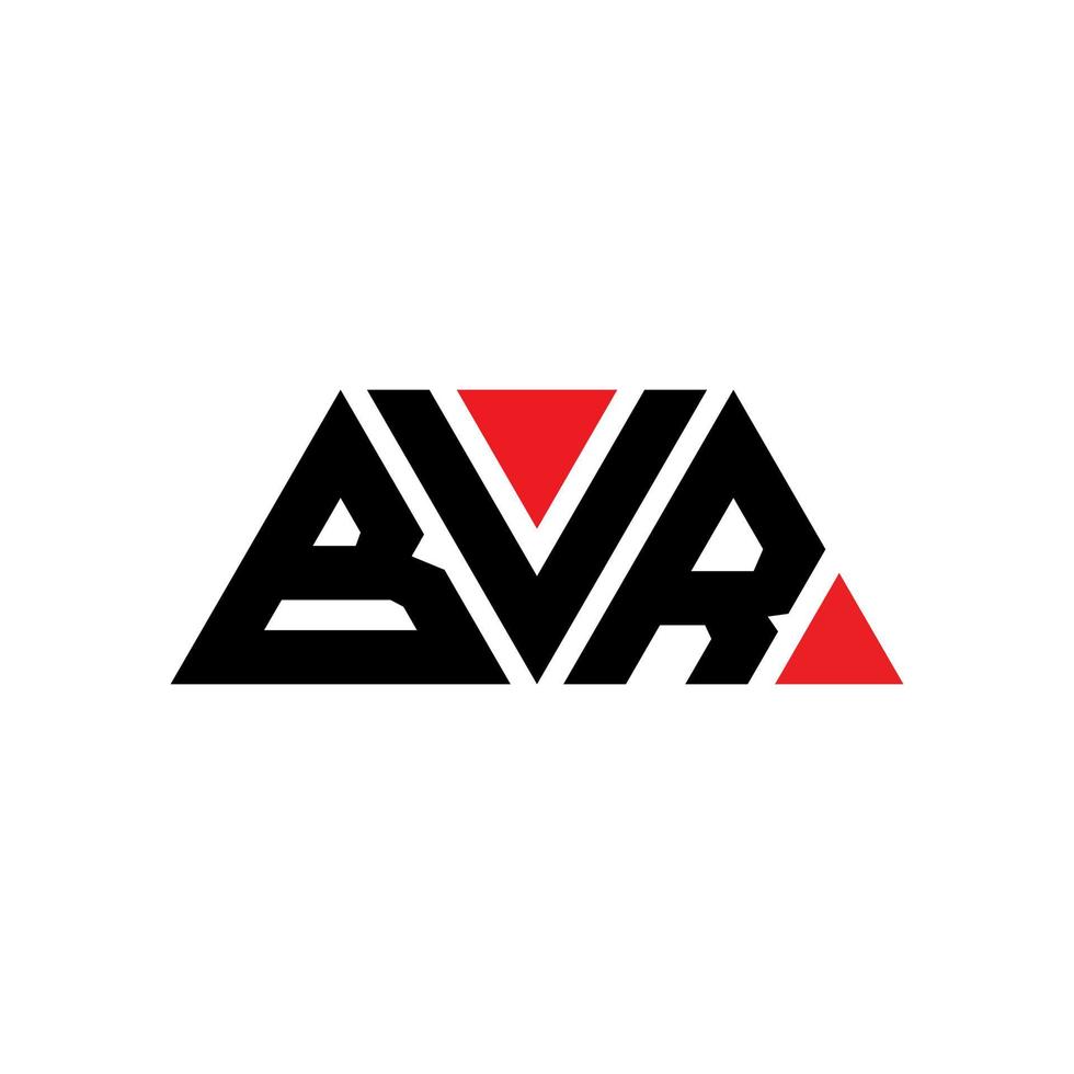 diseño de logotipo de letra de triángulo bvr con forma de triángulo. monograma de diseño del logotipo del triángulo bvr. plantilla de logotipo de vector de triángulo bvr con color rojo. logotipo triangular bvr logotipo simple, elegante y lujoso. bvr