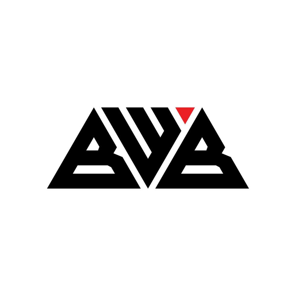 diseño de logotipo de letra triangular bwb con forma de triángulo. monograma de diseño de logotipo de triángulo bwb. plantilla de logotipo de vector de triángulo bwb con color rojo. logotipo triangular bwb logotipo simple, elegante y lujoso. bbw