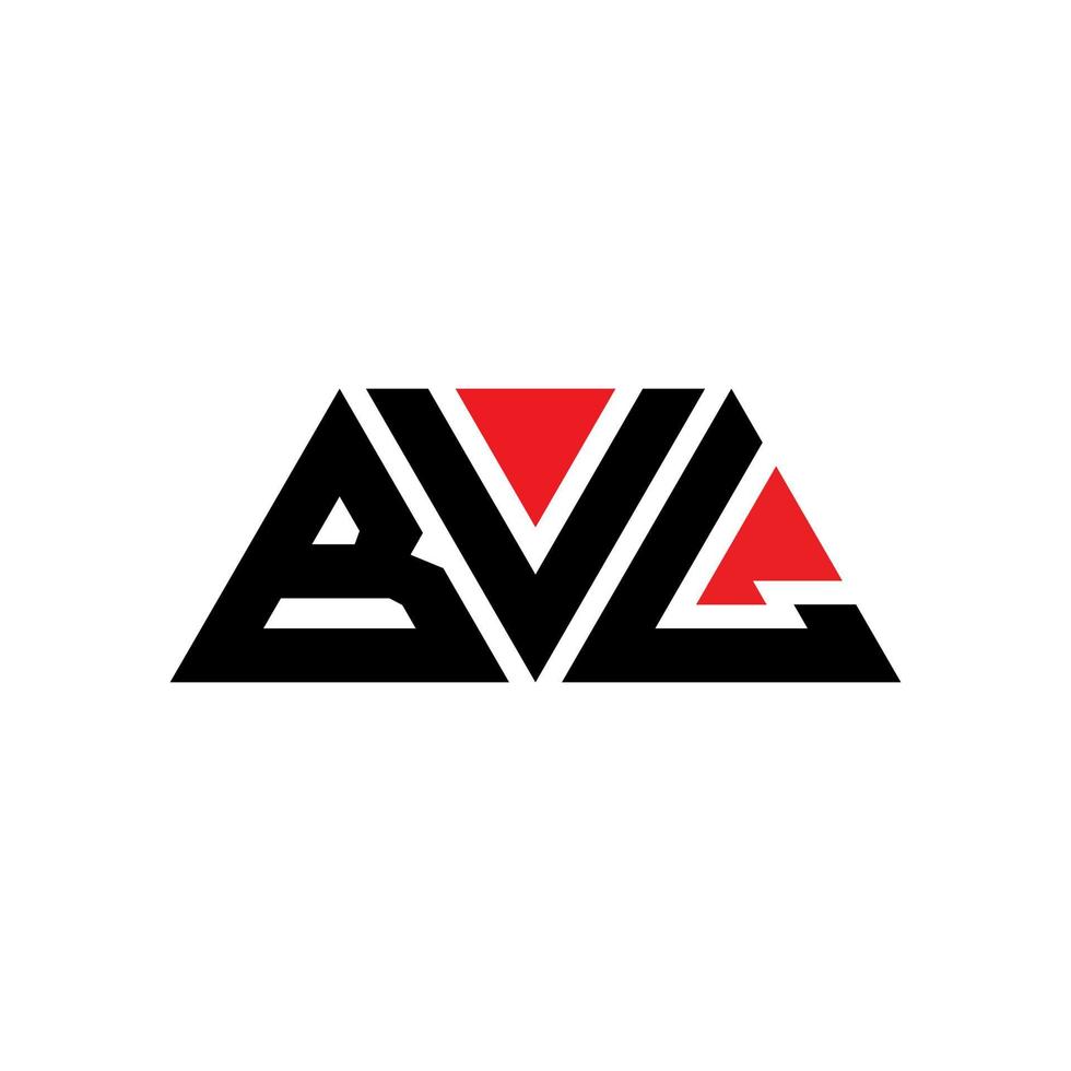 diseño de logotipo de letra de triángulo bvl con forma de triángulo. monograma de diseño del logotipo del triángulo bvl. plantilla de logotipo de vector de triángulo bvl con color rojo. logotipo triangular bvl logotipo simple, elegante y lujoso. bvl