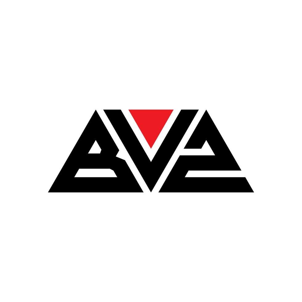 Diseño de logotipo de letra triangular bvz con forma de triángulo. monograma de diseño del logotipo del triángulo bvz. plantilla de logotipo de vector de triángulo bvz con color rojo. logotipo triangular bvz logotipo simple, elegante y lujoso. bvz