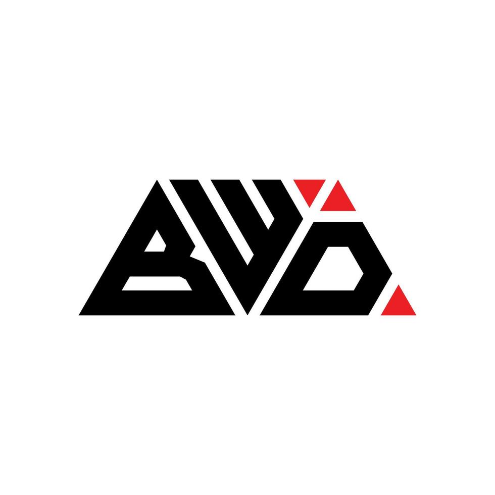 diseño de logotipo de letra triangular bwd con forma de triángulo. monograma de diseño de logotipo de triángulo bwd. plantilla de logotipo de vector de triángulo bwd con color rojo. logo triangular bwd logo simple, elegante y lujoso. bwd