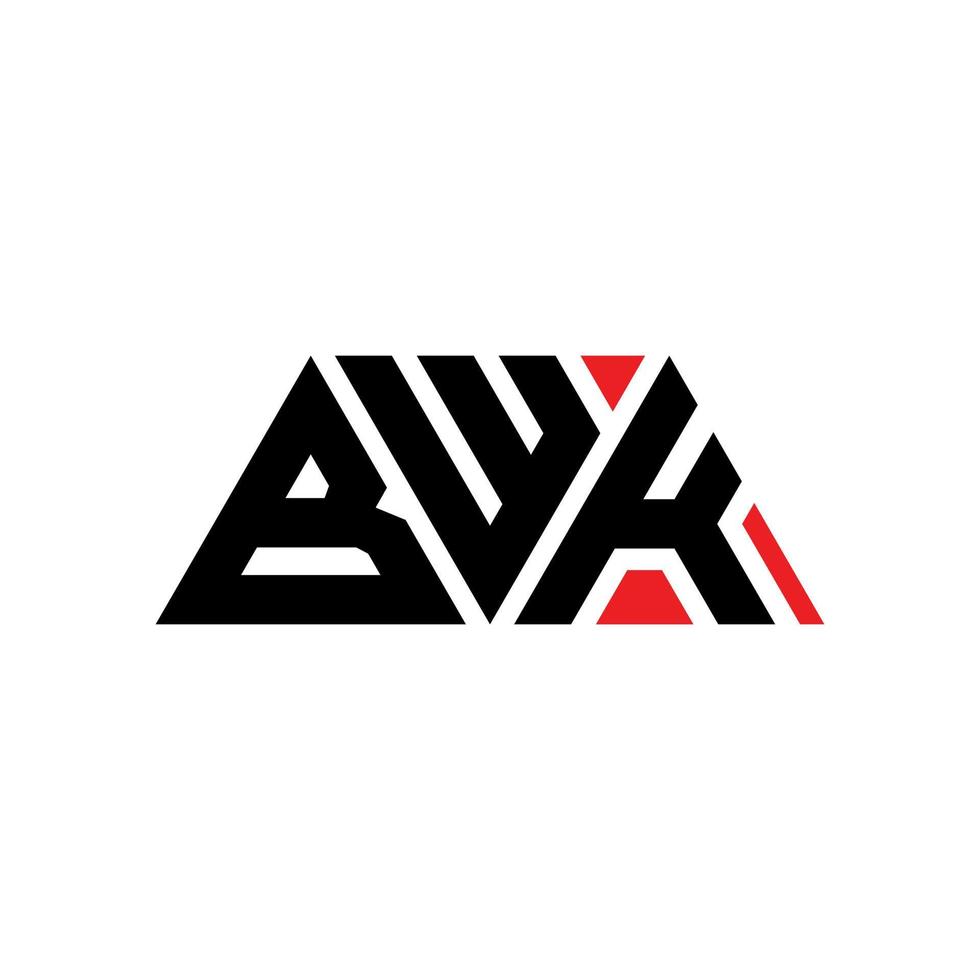 diseño de logotipo de letra de triángulo bwk con forma de triángulo. monograma de diseño de logotipo de triángulo bwk. plantilla de logotipo de vector de triángulo bwk con color rojo. logotipo triangular bwk logotipo simple, elegante y lujoso. bwk