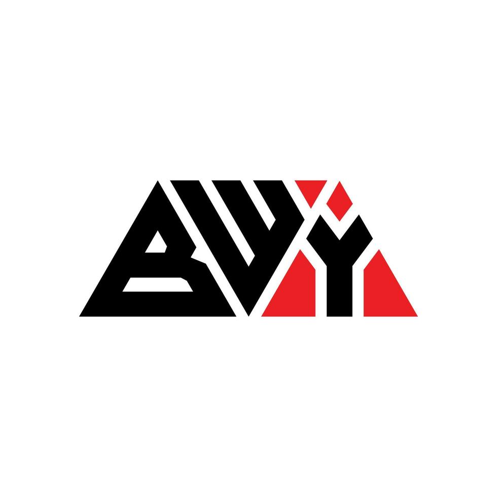 diseño de logotipo de letra de triángulo bwy con forma de triángulo. monograma de diseño de logotipo de triángulo bwy. plantilla de logotipo de vector de triángulo bwy con color rojo. logotipo triangular bwy logotipo simple, elegante y lujoso. por carretera
