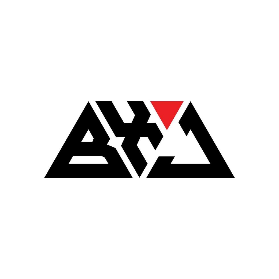 diseño de logotipo de letra triangular bxj con forma de triángulo. monograma de diseño del logotipo del triángulo bxj. plantilla de logotipo de vector de triángulo bxj con color rojo. logotipo triangular bxj logotipo simple, elegante y lujoso. bxj