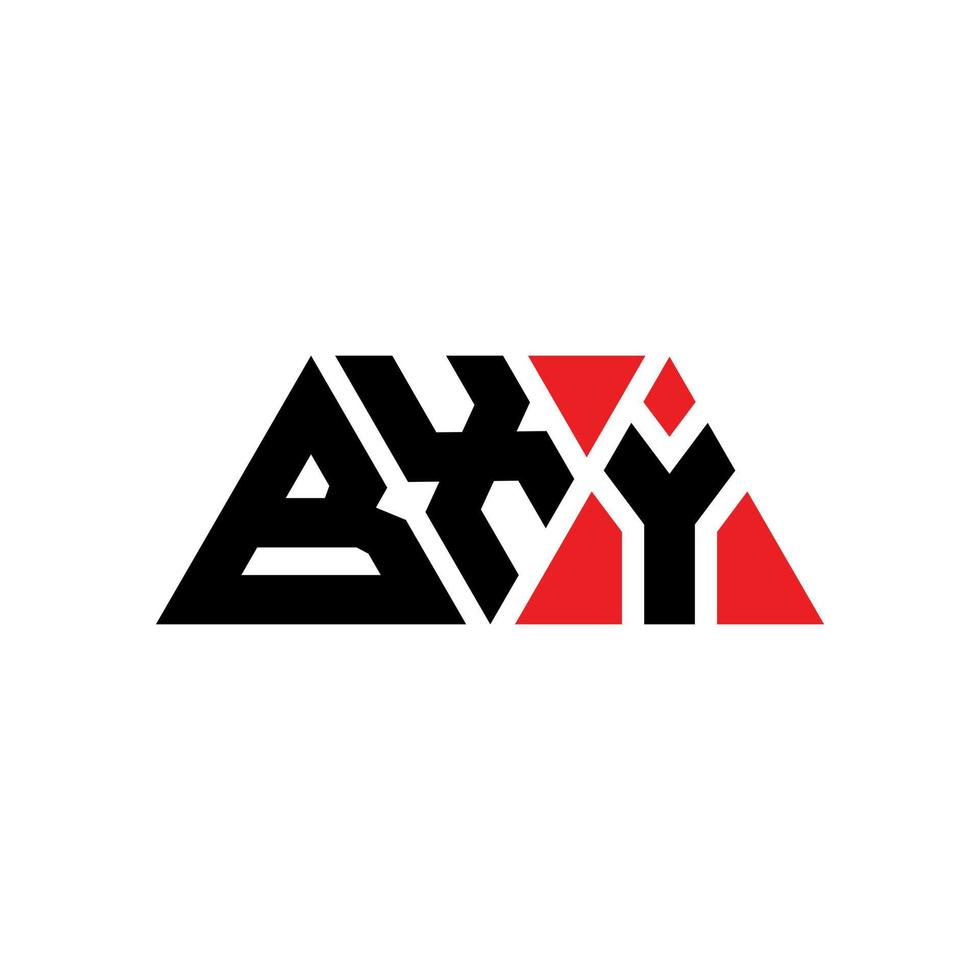 diseño de logotipo de letra triangular bxy con forma de triángulo. monograma de diseño de logotipo de triángulo bxy. plantilla de logotipo de vector de triángulo bxy con color rojo. logotipo triangular bxy logotipo simple, elegante y lujoso. bxy