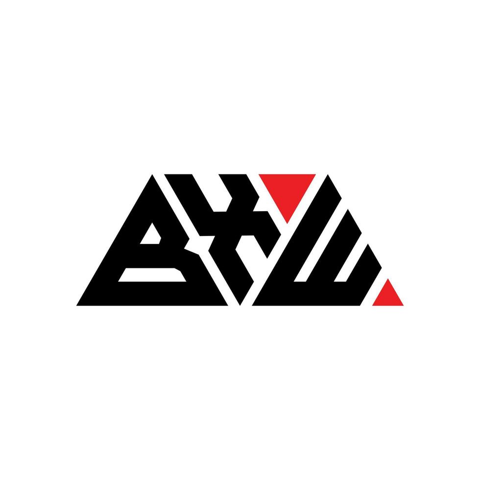 diseño de logotipo de letra triangular bxw con forma de triángulo. monograma de diseño de logotipo de triángulo bxw. plantilla de logotipo de vector de triángulo bxw con color rojo. logotipo triangular bxw logotipo simple, elegante y lujoso. bxw