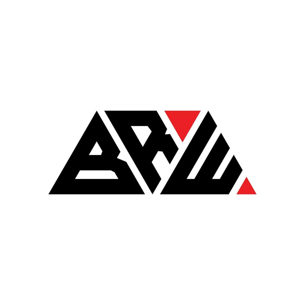 BRW triangle letter logo design with triangle shape. BRW triangle logo design monogram. BRW triangle vector logo template with red color. BRW triangular logo Simple, Elegant, and Luxurious Logo. BRW