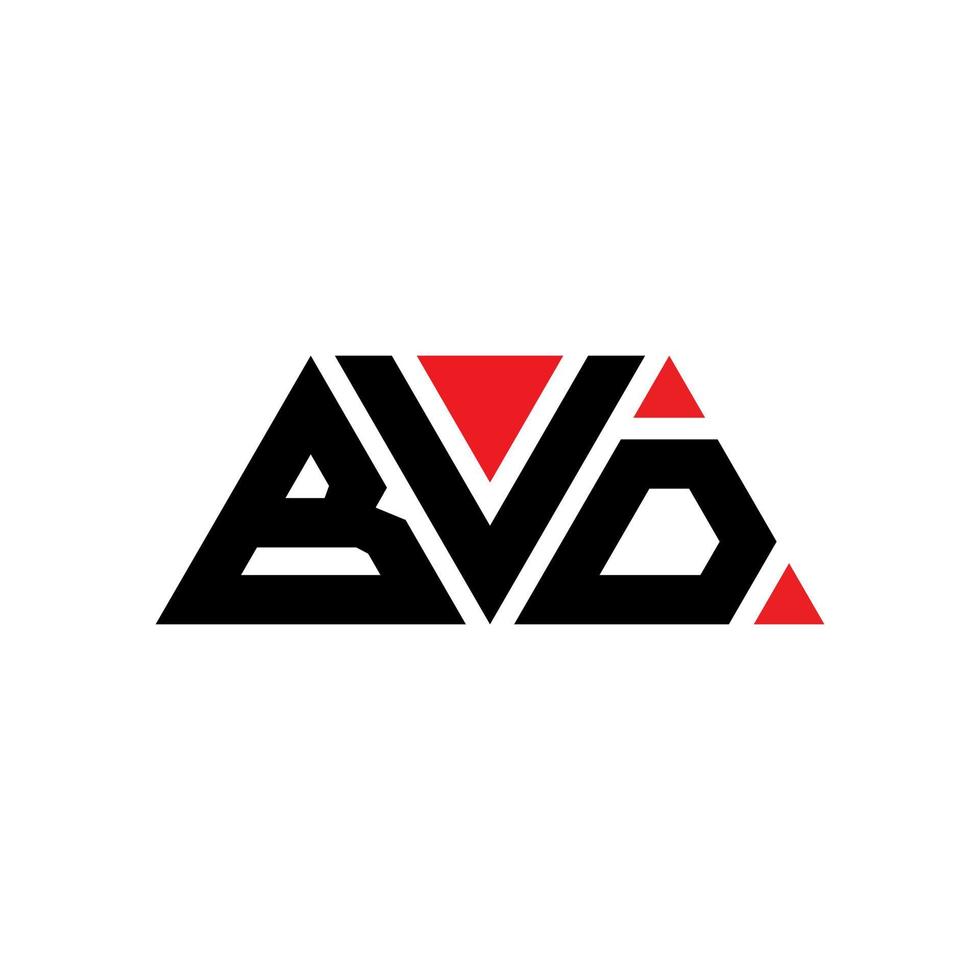 diseño de logotipo de letra de triángulo bvd con forma de triángulo. monograma de diseño de logotipo de triángulo bvd. plantilla de logotipo de vector de triángulo bvd con color rojo. logotipo triangular bvd logotipo simple, elegante y lujoso. bvd