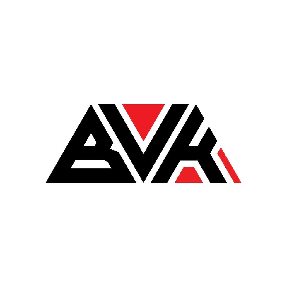 Diseño de logotipo de letra triangular bvk con forma de triángulo. monograma de diseño de logotipo de triángulo bvk. plantilla de logotipo de vector de triángulo bvk con color rojo. logotipo triangular bvk logotipo simple, elegante y lujoso. bvk