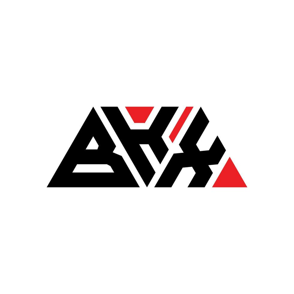 BKX triangle letter logo design with triangle shape. BKX triangle logo design monogram. BKX triangle vector logo template with red color. BKX triangular logo Simple, Elegant, and Luxurious Logo. BKX