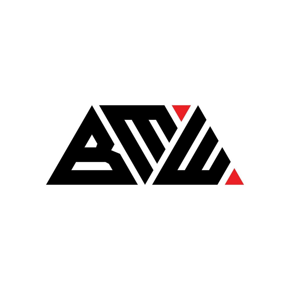 BMW triangle letter logo design with triangle shape. BMW triangle logo design monogram. BMW triangle vector logo template with red color. BMW triangular logo Simple, Elegant, and Luxurious Logo. BMW