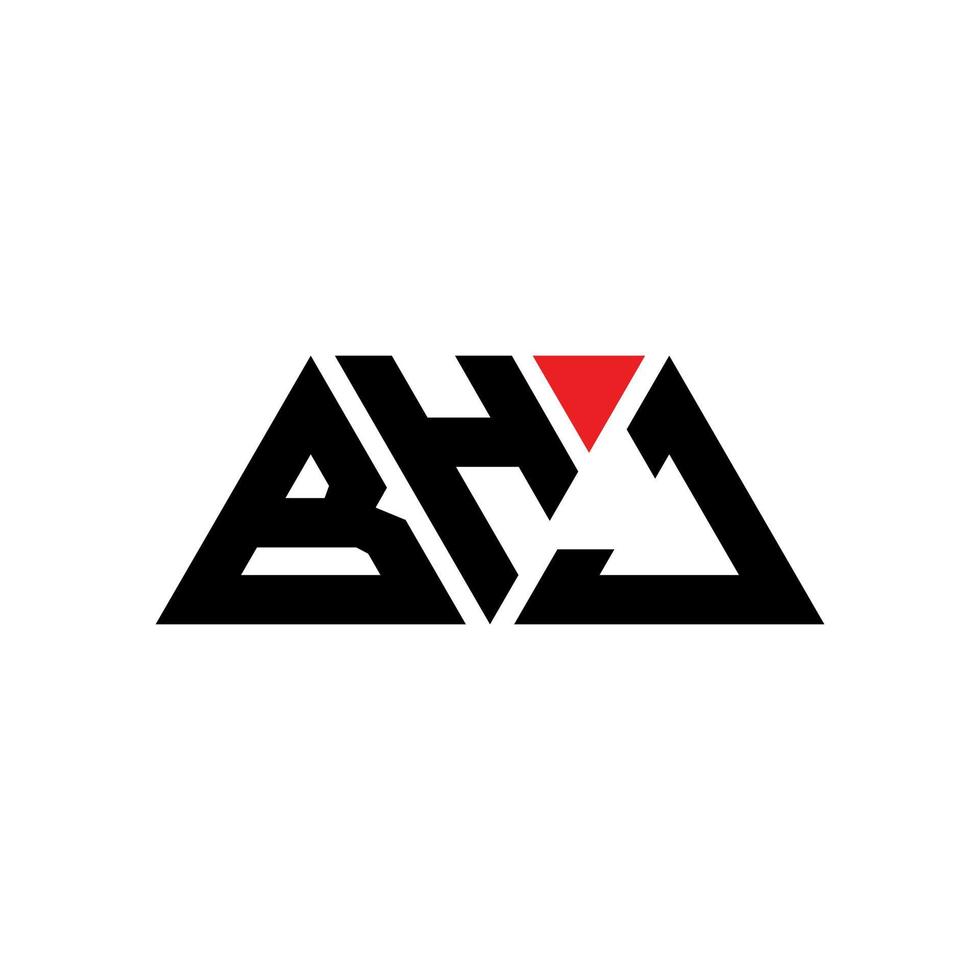 diseño de logotipo de letra triangular bhj con forma de triángulo. monograma de diseño del logotipo del triángulo bhj. plantilla de logotipo de vector de triángulo bhj con color rojo. logotipo triangular bhj logotipo simple, elegante y lujoso. bhj